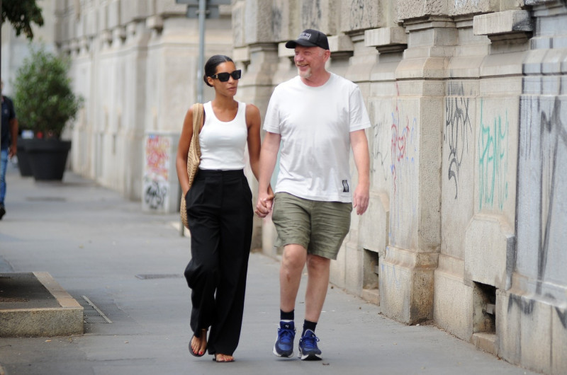EXCLUSIVE: PREMIUM EXCLUSIVE RATES APPLY** Boris Becker Spotted Walking Hand In Hand With His Girlfriend Lilian de Carvalho Monteiro In Milan