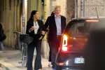 *EXCLUSIVE* WEB MUST CALL FOR PRICING - MISSING WIMBLEDON BORIS?? - Former German Tennis player and Pundit Boris Becker pictured rocking a Ralph Laurent Wimbledon tennis logo shirt while on a night out with girlfriend Lilian de Carvalho in Milan!