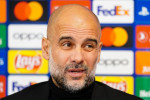 Manchester City manager Pep Guardiola during a press conference at the Parken Stadium in Copenhagen, Denmark. Picture date: Monday February 12, 2024.