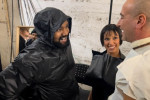 Kanye West is all smiles at the Marni Fashion Show with Bianca Censori!