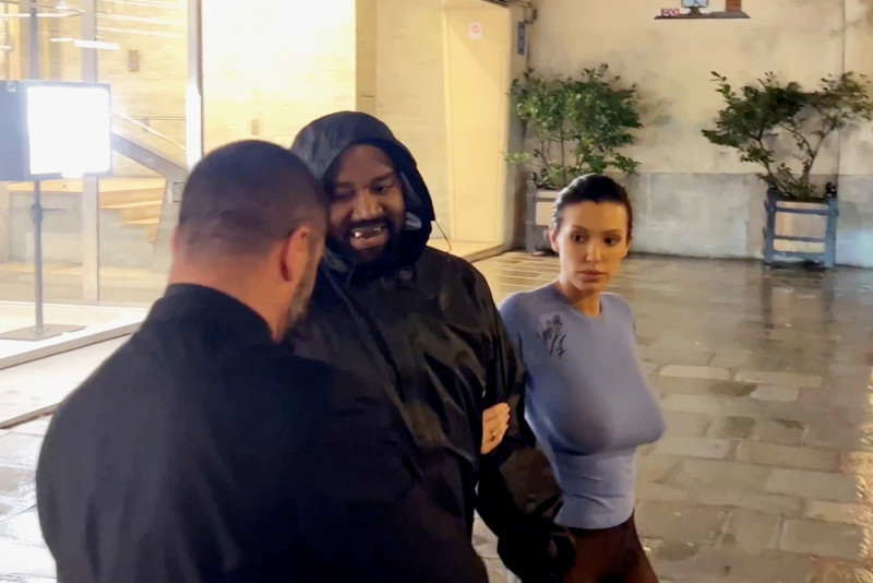 Kanye West Shops In Paris With Wife Bianca Censori
