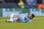 MANCHESTER, ENGLAND, 6th March 2024. Matheus Nunes of Manchester City suffers a dislocated finger during the UEFA Champi