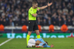 UEFA Champions League Manchester City v F.C. Copenhagen Referee Espen Eskas calls for medical help as Matheus Nunes of M