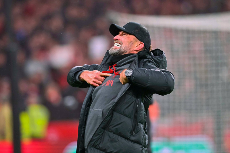 Chelsea v Liverpool EFL Cup 25/02/2024. Carabao Cup Final Liverpool manager Jurgen Klopp celebrates in front of the chee