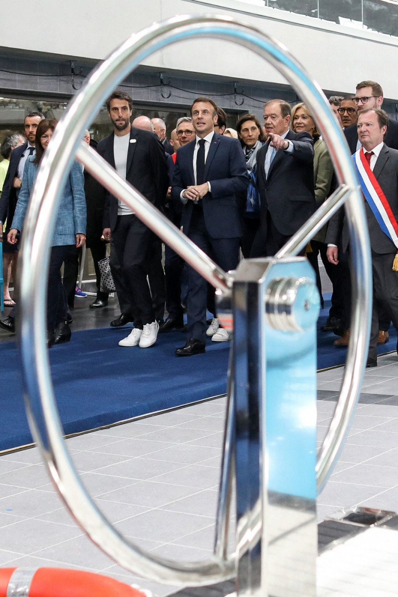 Macron Inaugurates The Olympic Aquatics Centre - Saint-Denis, France - 04 Apr 2024
