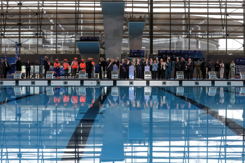 Macron Inaugurates The Olympic Aquatics Centre - Saint-Denis