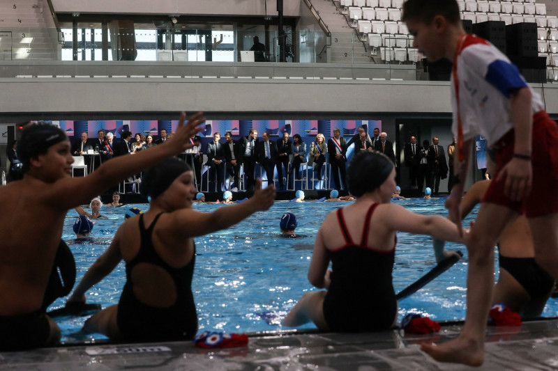 Macron Inaugurates The Olympic Aquatics Centre - Saint-Denis