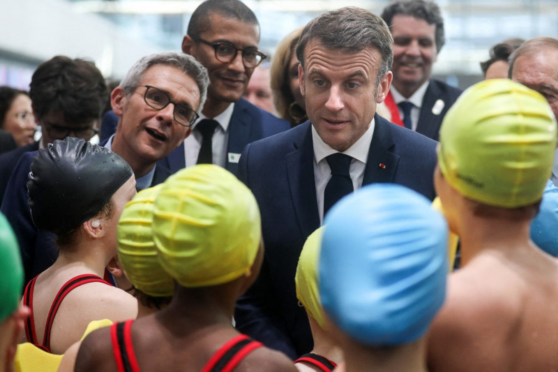 Macron Inaugurates The Olympic Aquatics Centre - Saint-Denis