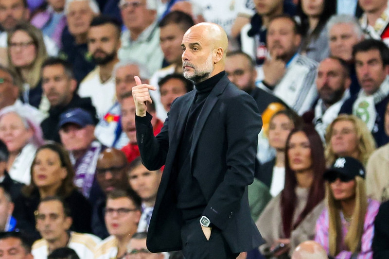 Real Madrid v Manchester City Champions League 09/04/2024. Pep Guardiola Manager of Manchester City during the Champions
