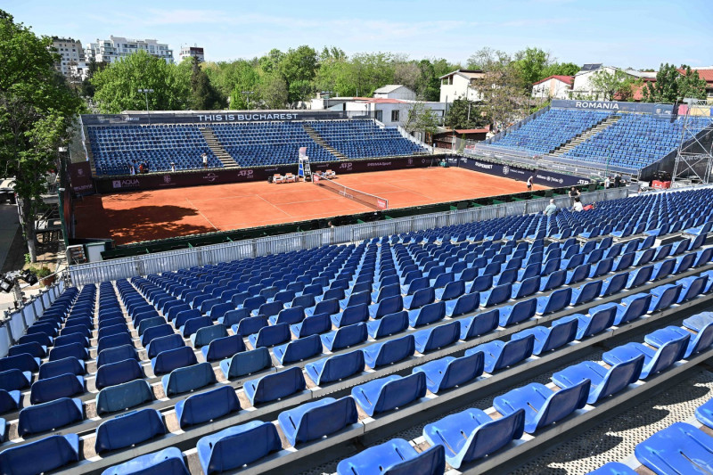 Terenul principal fotografiat cu ocazia tragerii la sorti din cadrul turneului de tenis Tiriac Open ATP, Tennis Herren 2