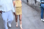 Kanye West’s wife Bianca Censori goes shoeless with bandaged feet as they visit Disneyland