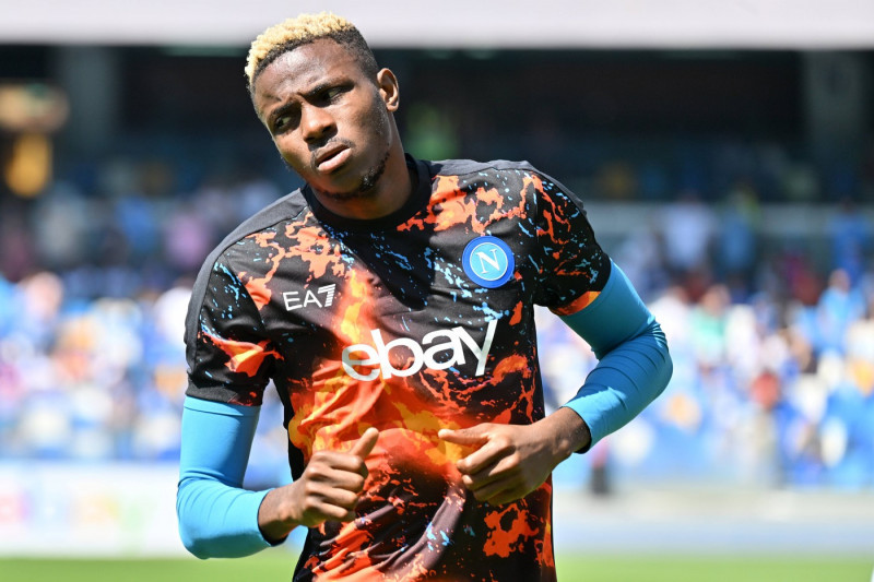 Ssc Napoli - Frosinone Calcio Victor Osimhen of Ssc Napoli during warm up before the Serie A match beetween Ssc Napoli a