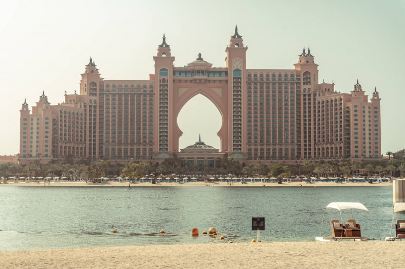 Dubai city of superlatives the Palm Jumeirah Atlantis hotel in Marina Dubai