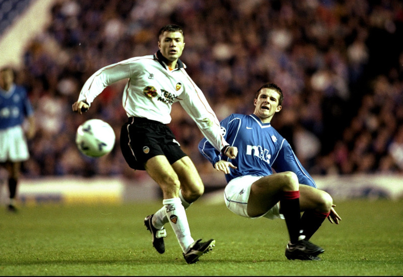 Adrian Ilie of Valencia Barry Ferguson of Rangers