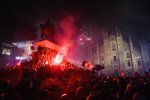 Milan, The celebration for Inter's twentieth championship after the Derby won against Milan