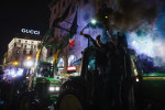 Milan, The celebration for Inter's twentieth championship after the Derby won against Milan