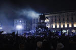 Milan, The celebration for Inter's twentieth championship after the Derby won against Milan