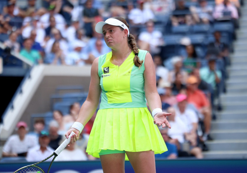 elena Ostapenko competes in the quarterfinals of the 2023 U.S. Open