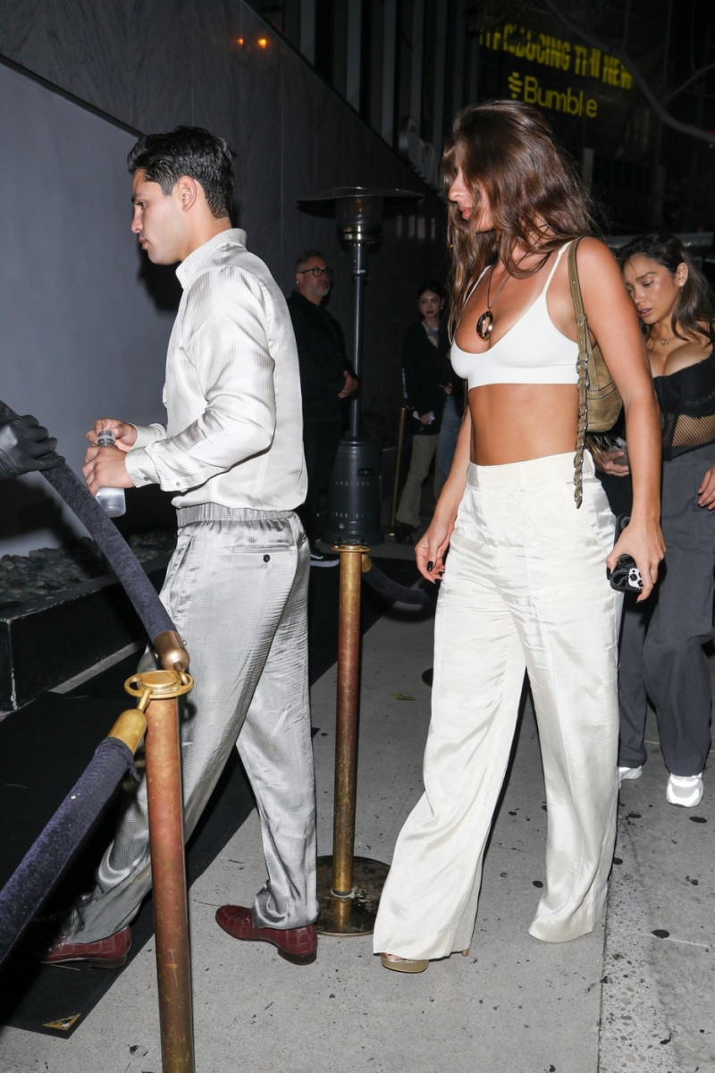 *EXCLUSIVE* Club night! Ryan Garcia steps out for dinner a Il Pastaio with a mystery woman