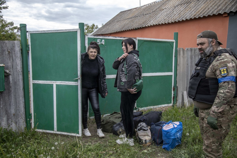 Evacuation of civilians from the Vovchansk city in Ukraine