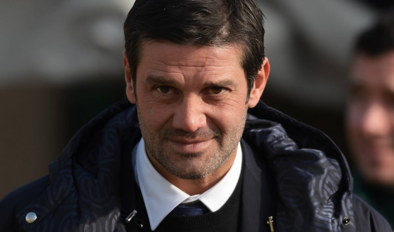 Milan, Italy, 12th December 2023. Cristian Chivu Head coach of Internazionale reacts as he makes his way to the bench fo