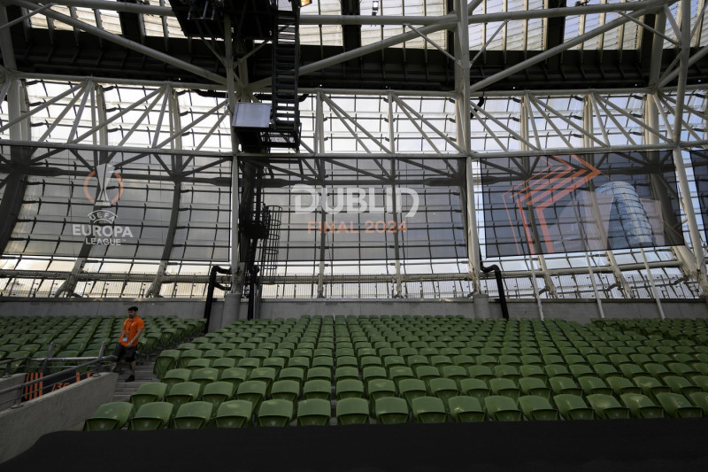 Feature, Tribuene, Aviva Stadium, Dublin Final Abschluss Training Bayer 04 Leverkusen (LEV) vor dem Fussball Europa Leag