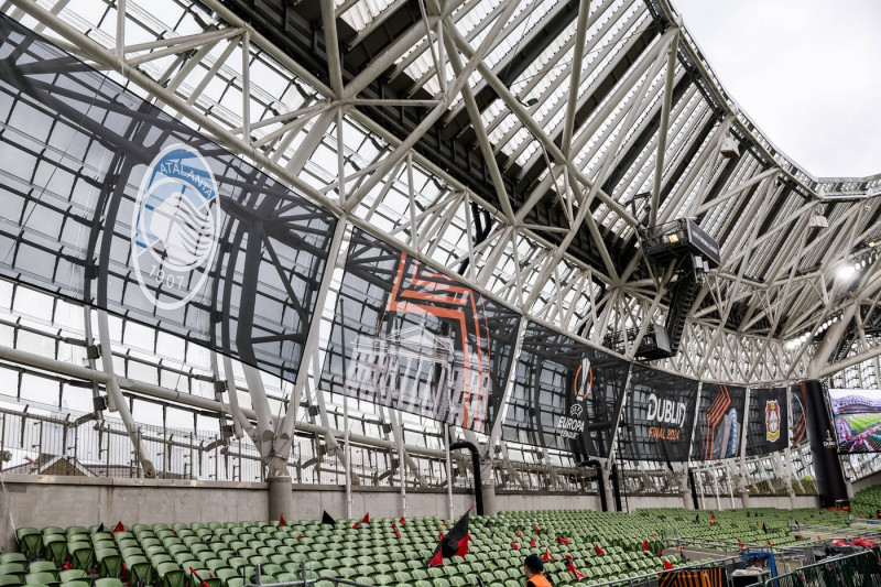 2024 UEFA EUROPA LEAGUE FINAL: Atalanta Bergamo - Bayer 04 Leverkusen; 22.05.2024 Innenansicht des Aviva Stadium mit UEF