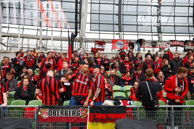 Atalanta BC v Bayer Leverkusen UEFA Europa League Bayer Leverkusen supporters during the UEFA Europa League Final betwee