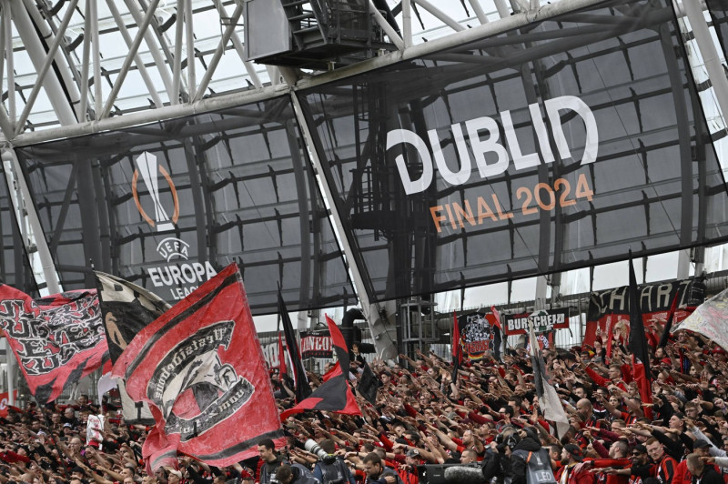 Fans,Fussballfans Leverkusen im Stadion, Fussball Europa League Finale 2024, Atalanta Bergamo (AB) - Bayer 04 Leverkusen