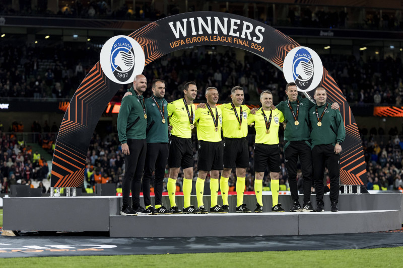 2024 UEFA EUROPA LEAGUE FINAL: Atalanta Bergamo - Bayer 04 Leverkusen; 22.05.2024 Das Schiedsricherteam um Schiedsrichte