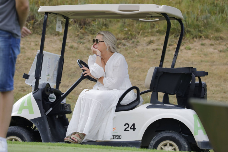 Bartina Koeman accompanies Ronald Koeman at the Koeman Cup charity golf tournament.