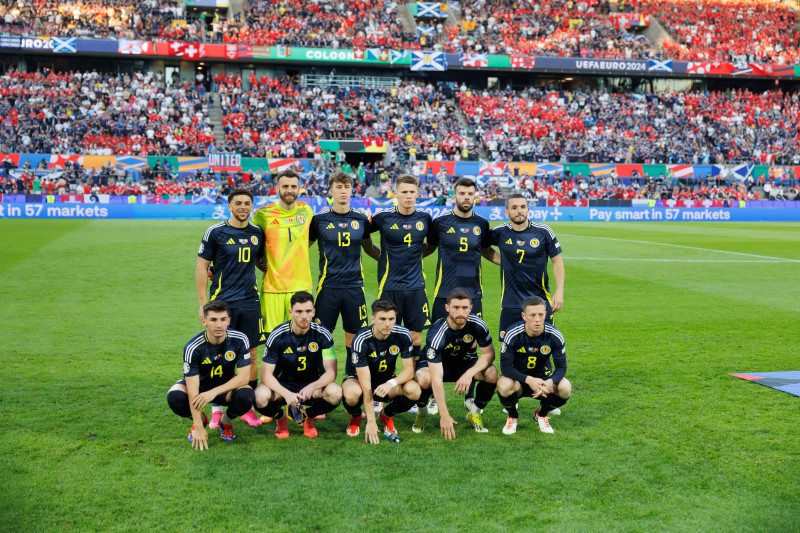 Team of Scotland seen during UEFA EURO, EM, Europameisterschaft,Fussball 2024 game between national teams of Scotland an