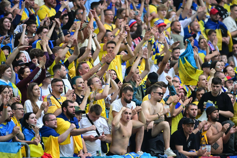Ukraine fans during UEFA EURO, EM, Europameisterschaft,Fussball 2024 match, Slovakia - Ukraine, 21.june 2024 Dusseldorf
