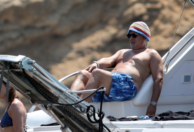*EXCLUSIVE* Italy's legendary footballer Roberto Baggio spotted lapping up the Spanish sunshine out on his holidays in Formentera.