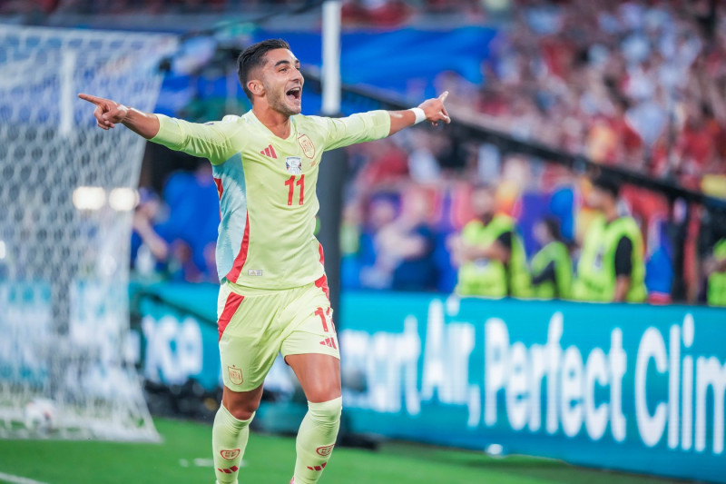 EURO 2024 - Matchday 3, Group B: Albania vs. Spain Ferran Torres scores the opening goal for Spain and celebrates during