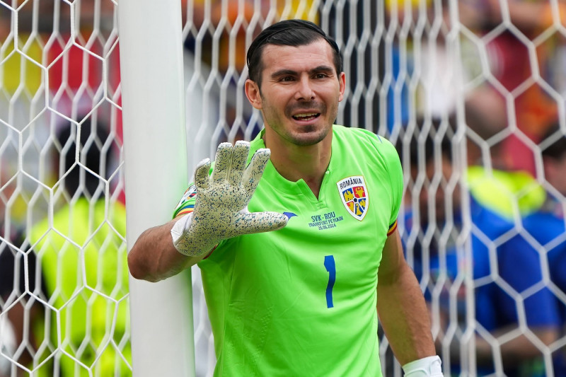 Torwart/Goalie Florin Nita (Rumänien Romania, 01) - Frankfurt 26.06.2024: Slowakei vs. Rumänien, EURO2024 M33 Gruppe E,