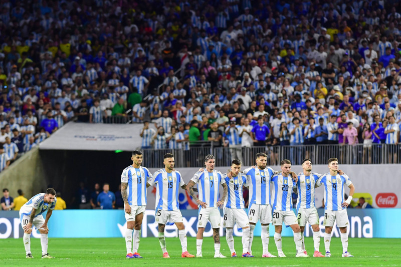 RECORD DATE NOT STATED Copa America USA 2024 Argentina vs Ecuador Quarterfinals Lionel Messi and Argentina Players durin