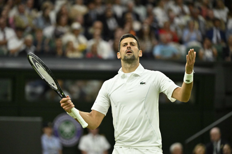 Tennis Wimbledon 2024 Novak Djokovic Serbia Tennis Wimbledon 2024 England 08 07 2024 ChrysleneCaillaud Panoramic PUBLICA