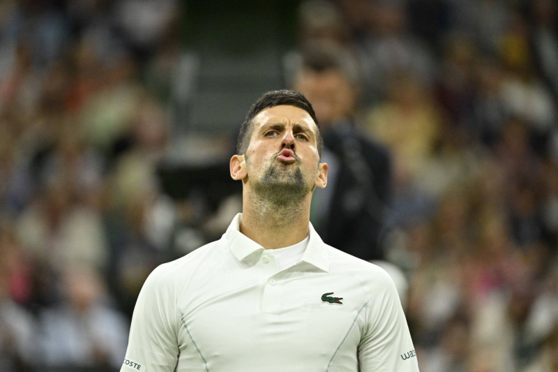 Tennis Wimbledon 2024 Novak Djokovic Serbia Tennis Wimbledon 2024 England 08 07 2024 ChrysleneCaillaud Panoramic PUBLICA