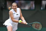 Jelena Ostapenko, LAT, during quarterfinals of 2024 All England Lawn Tennis Championships at Wimbledon, womens singles,