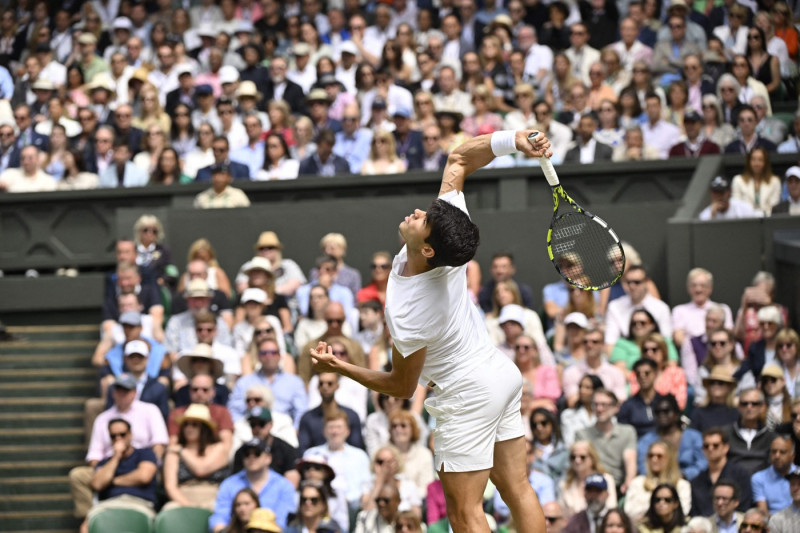 Carlos Alcaraz en demi-finale du tournoi de Wimbledon à Londres