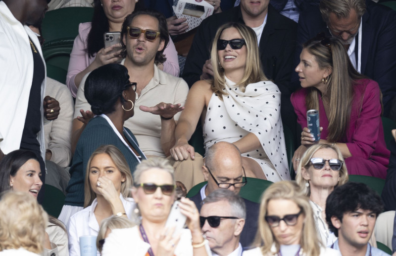 A Pregnant Margot Robbie Spotted At Wimbledon 2024 Mens Semi Finals Day - 12 Jul 2024