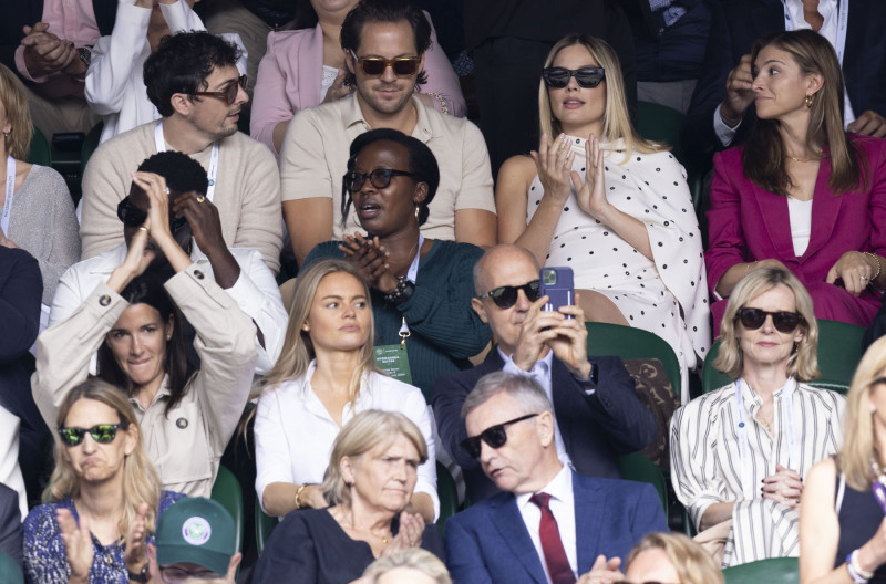 A Pregnant Margot Robbie Spotted At Wimbledon 2024 Mens Semi Finals Day - 12 Jul 2024