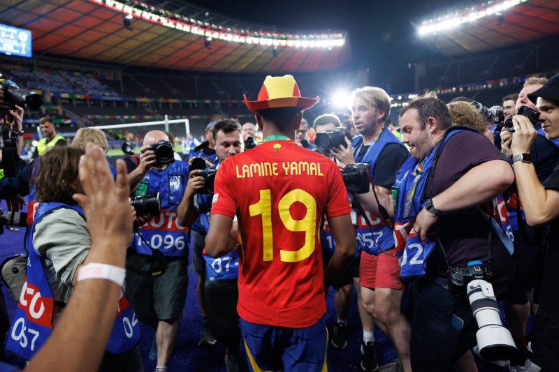 Lamine Yamal seen during UEFA EURO, EM, Europameisterschaft,Fussball 2024 final game between national teams of Spain and