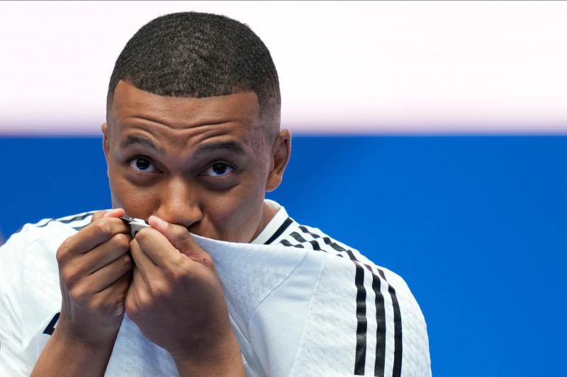 Kylian Mbappe Real Madrid Presentation. Football, Santiago Bernabeu Stadium, Madrid, Spain - 16 July 2024