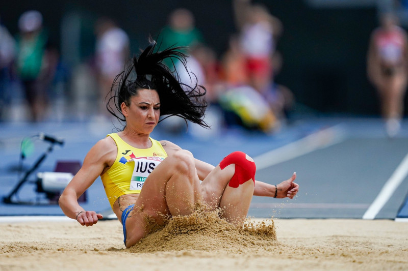 Rome, Italy, June 11th 2024: Florentina Costina Iusco (Romania) in action during the long jump qualification event durin