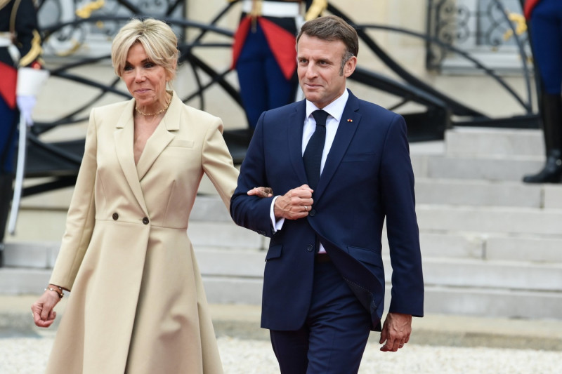 Paris: E. Macron reception Elysee ceremonie d ouverture JO Paris 2024