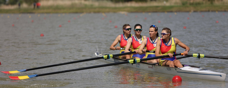 27.04.2024 Szeged(Hungary) European Rowing Championship final B Madalina Beres,2 Maria Lehaci,3 Magdalena Rusu,S Amalia