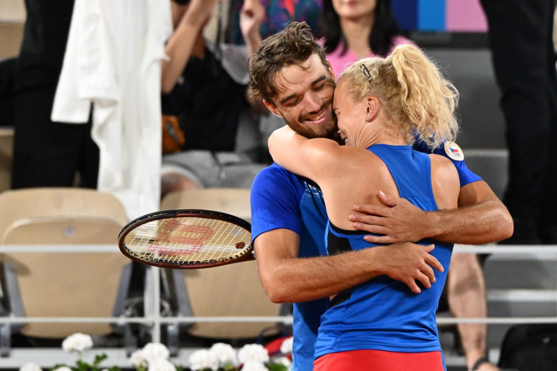 OH 2024 - Paříž - Tenis - Smíšená čtyřhra - Finále - Kateřina Siniaková - Tomáš Machač - Zhizhen Zhang - Xinyu Wang