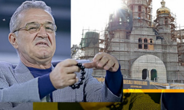 Biserica ”de aur” cu luminițe, noua fiță a lui Becali. Imagini tari cu lăcașul sfânt în care a băgat milioane de euro